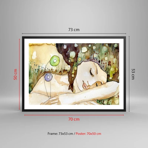 Poster in black frame - Emerald and Violet Dream - 70x50 cm