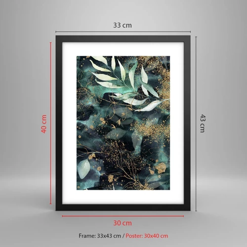 Poster in black frame - Enchanted Garden - 30x40 cm