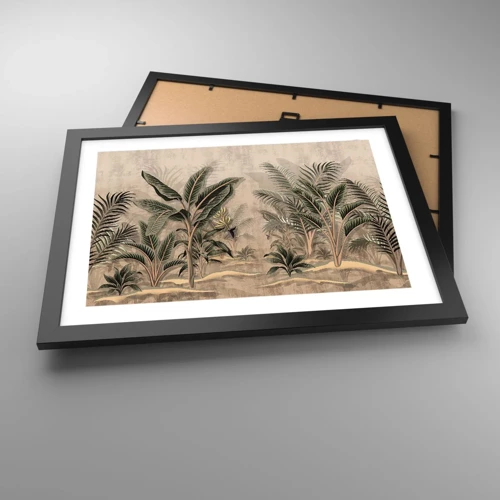 Poster in black frame - Engraving in Colonial Style - 40x30 cm