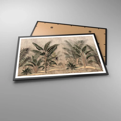 Poster in black frame - Engraving in Colonial Style - 91x61 cm