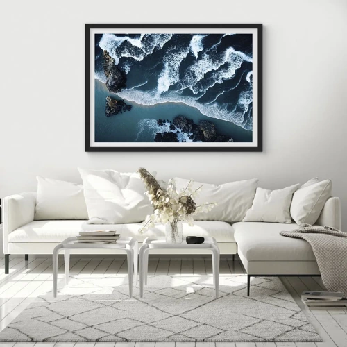 Poster in black frame - Envelopped by Waves - 100x70 cm
