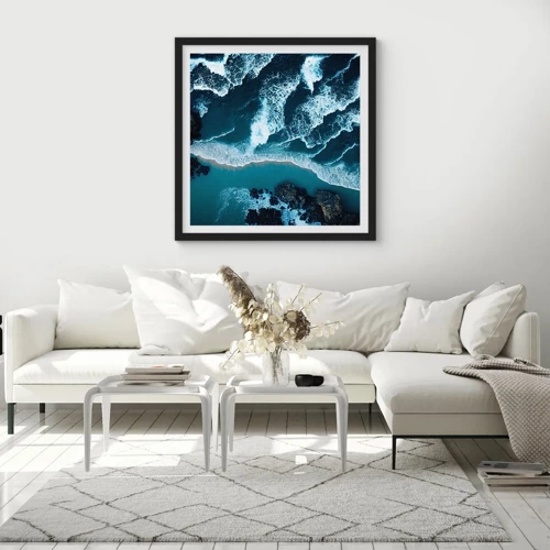 Poster in black frame - Envelopped by Waves - 40x40 cm