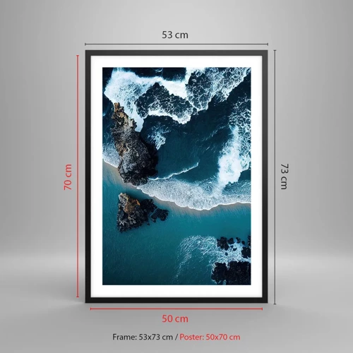 Poster in black frame - Envelopped by Waves - 50x70 cm