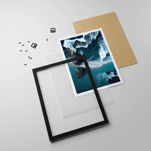 Poster in black frame - Envelopped by Waves - 50x70 cm