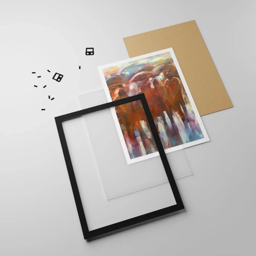 Poster in black frame - Equal in Rain and Fog - 61x91 cm