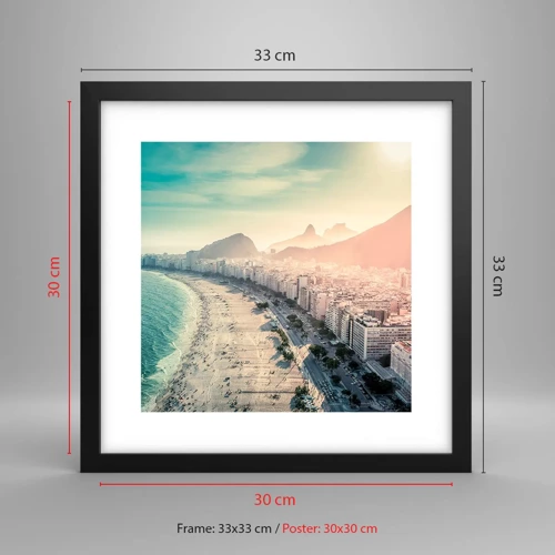 Poster in black frame - Eternal Holiday in Rio - 30x30 cm