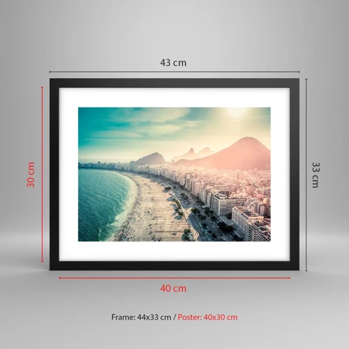 Poster in black frame - Eternal Holiday in Rio - 40x30 cm