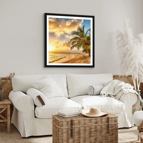 Poster in black frame - Eternal Summer, Always Holidays - 60x60 cm