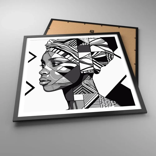 Poster in black frame - Ethnic Portrait - 60x60 cm