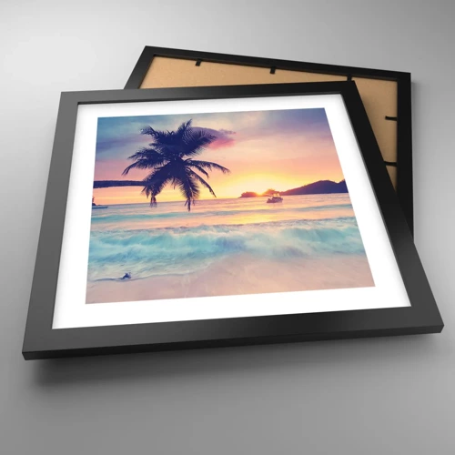 Poster in black frame - Evening in a Bay - 30x30 cm