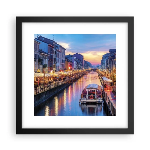 Poster in black frame - Evening of Light and Fun - 30x30 cm