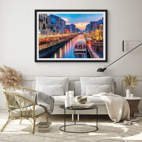 Poster in black frame - Evening of Light and Fun - 70x50 cm