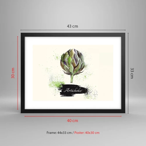 Poster in black frame - Eviva Vegetables! - 40x30 cm