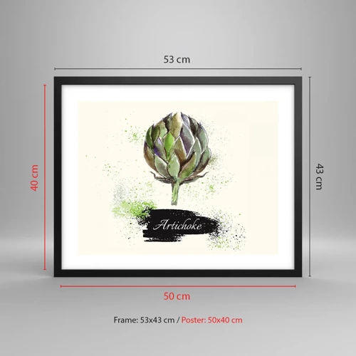 Poster in black frame - Eviva Vegetables! - 50x40 cm