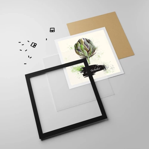 Poster in black frame - Eviva Vegetables! - 50x50 cm