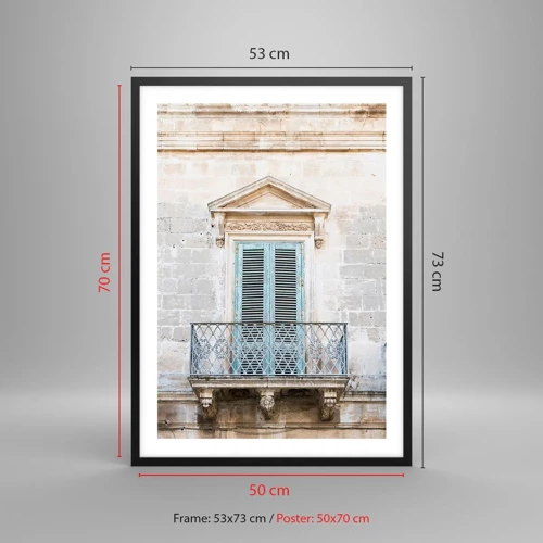 Poster in black frame - Exceptional Charm of Italy - 50x70 cm