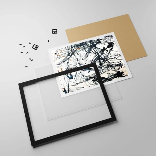 Poster in black frame - Expressionist Abstract - 100x70 cm