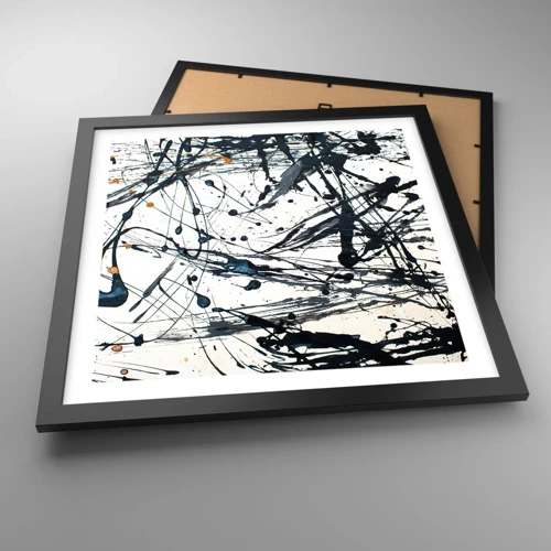 Poster in black frame - Expressionist Abstract - 40x40 cm