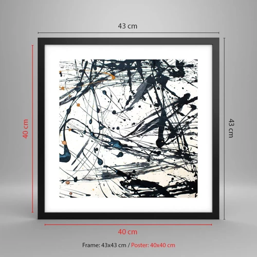 Poster in black frame - Expressionist Abstract - 40x40 cm