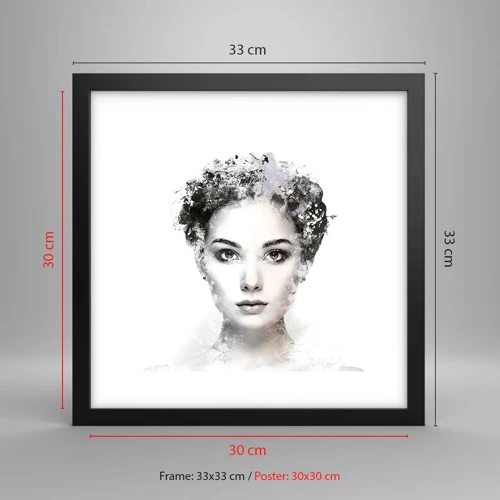 Poster in black frame - Extremely Stylish Portrait - 30x30 cm