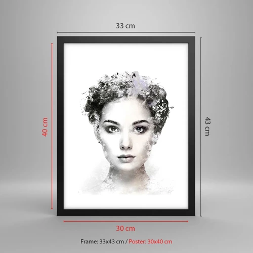 Poster in black frame - Extremely Stylish Portrait - 30x40 cm