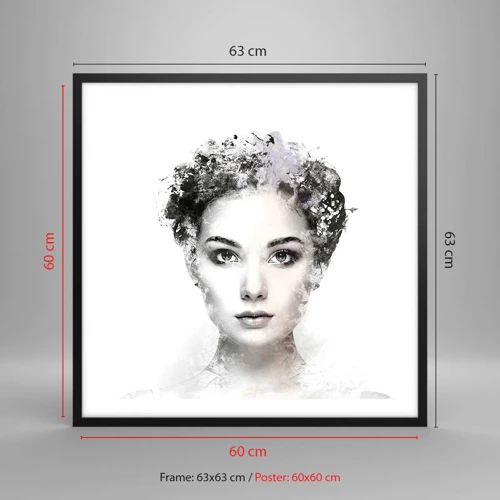 Poster in black frame - Extremely Stylish Portrait - 60x60 cm