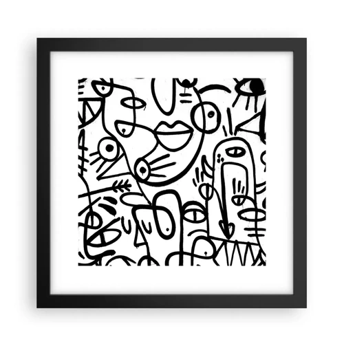 Poster in black frame - Faces and Mirages - 30x30 cm