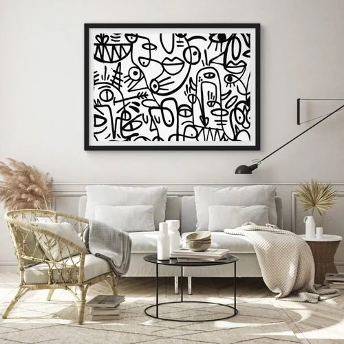 Poster in black frame - Faces and Mirages - 91x61 cm