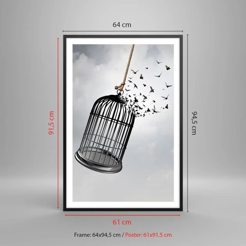 Poster in black frame - Faith…Hope…Freedom! - 61x91 cm
