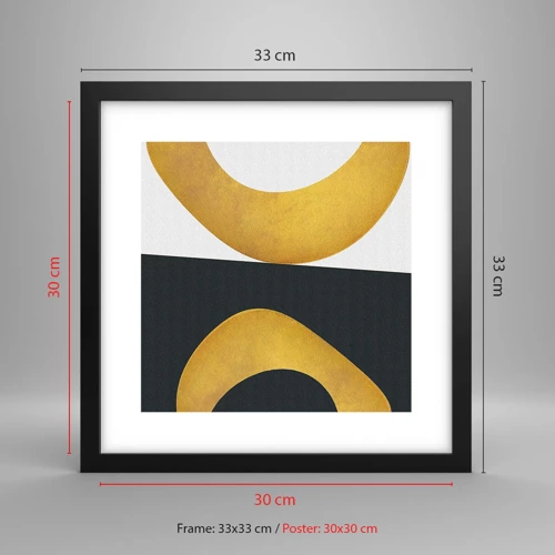 Poster in black frame - First Of All: Gold - 30x30 cm