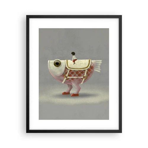 Poster in black frame - Fish Jockey - 40x50 cm