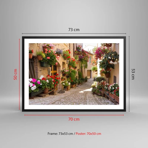 Poster in black frame - Flood of Flowers - 70x50 cm