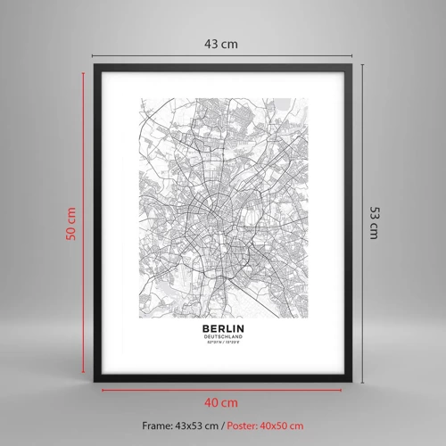 Poster in black frame - Flower of Berlin - 40x50 cm