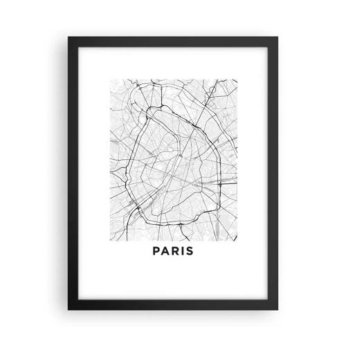 Poster in black frame - Flower of Paris - 30x40 cm