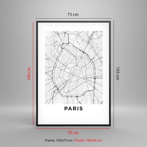 Poster in black frame - Flower of Paris - 70x100 cm