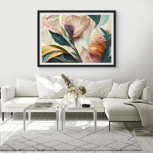 Poster in black frame - Flowers of Southern Islands - 100x70 cm