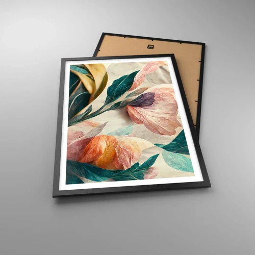 Poster in black frame - Flowers of Southern Islands - 50x70 cm