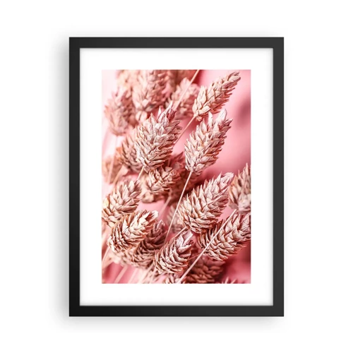 Poster in black frame - Flowery Cascade in Pink - 30x40 cm