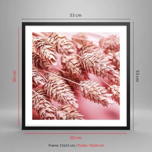 Poster in black frame - Flowery Cascade in Pink - 50x50 cm