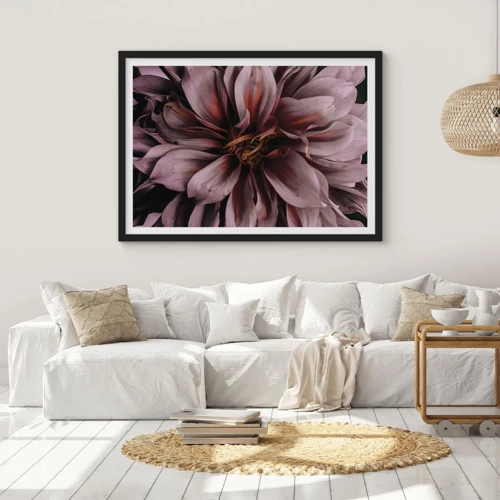 Poster in black frame - Flowery Heart - 70x50 cm