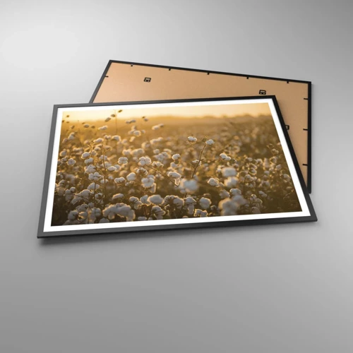 Poster in black frame - Fluffy Field - 100x70 cm