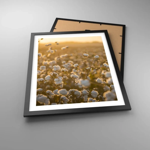 Poster in black frame - Fluffy Field - 40x50 cm