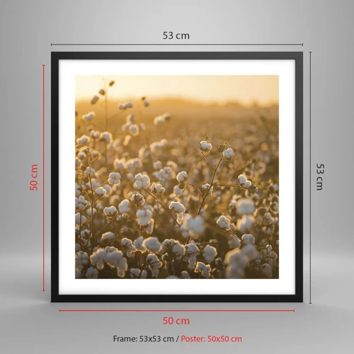 Poster in black frame - Fluffy Field - 50x50 cm