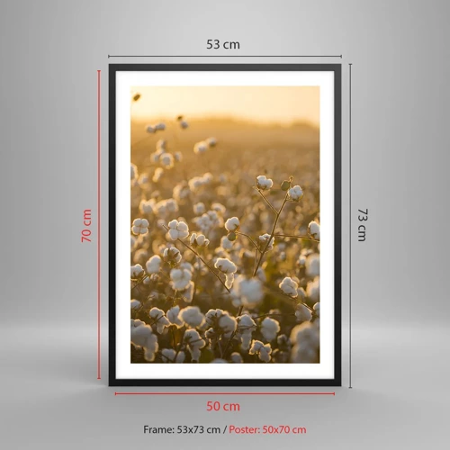 Poster in black frame - Fluffy Field - 50x70 cm