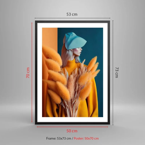 Poster in black frame - Fluffy Portrait - 50x70 cm