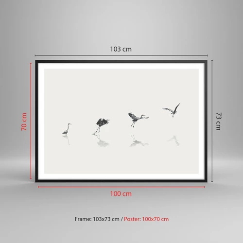 Poster in black frame - Four Simple Steps - 100x70 cm