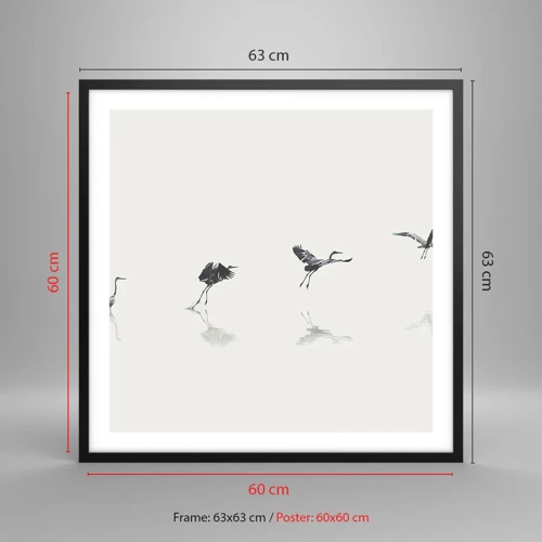 Poster in black frame - Four Simple Steps - 60x60 cm