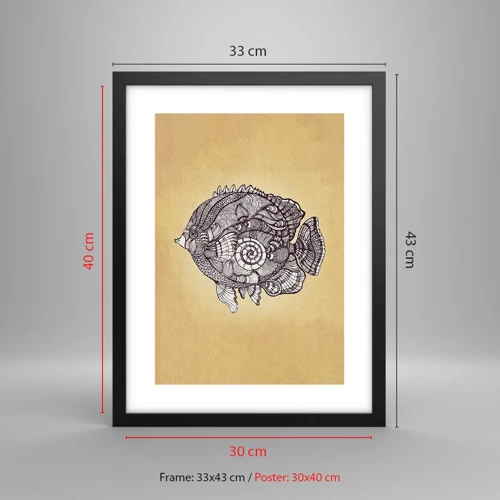 Poster in black frame - From the Ocean of Ornaments - 30x40 cm