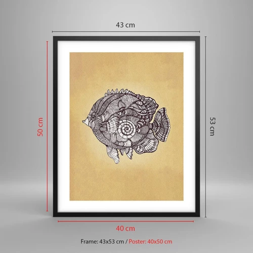 Poster in black frame - From the Ocean of Ornaments - 40x50 cm