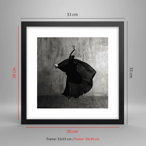 Poster in black frame - Full of Passion - 30x30 cm